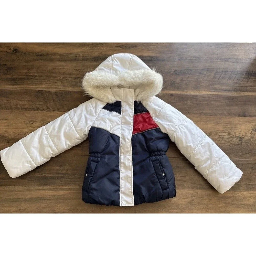 Tommy Hilfiger Girls Hooded Fleece Lined Puffer Jacket 6x - Picture 1 of 7